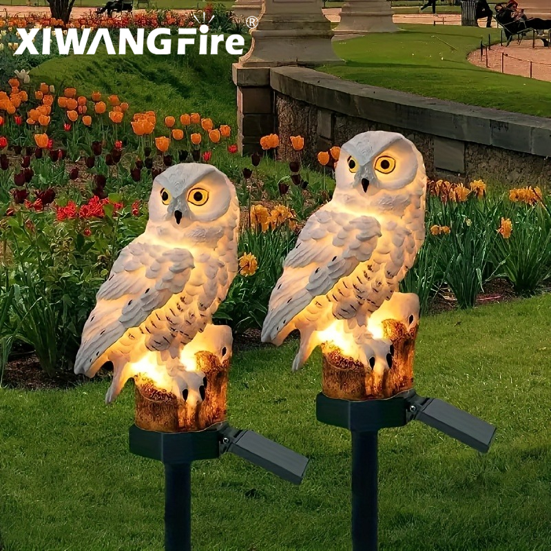 Bonsai Garden Ornaments - Solar Owl Statue Garden Light LED