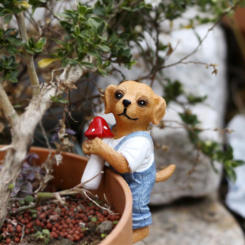 *Cute Hanging Dog Figurine Flo - Bonsai Garden Ornaments บทวิจารณ์และราคา