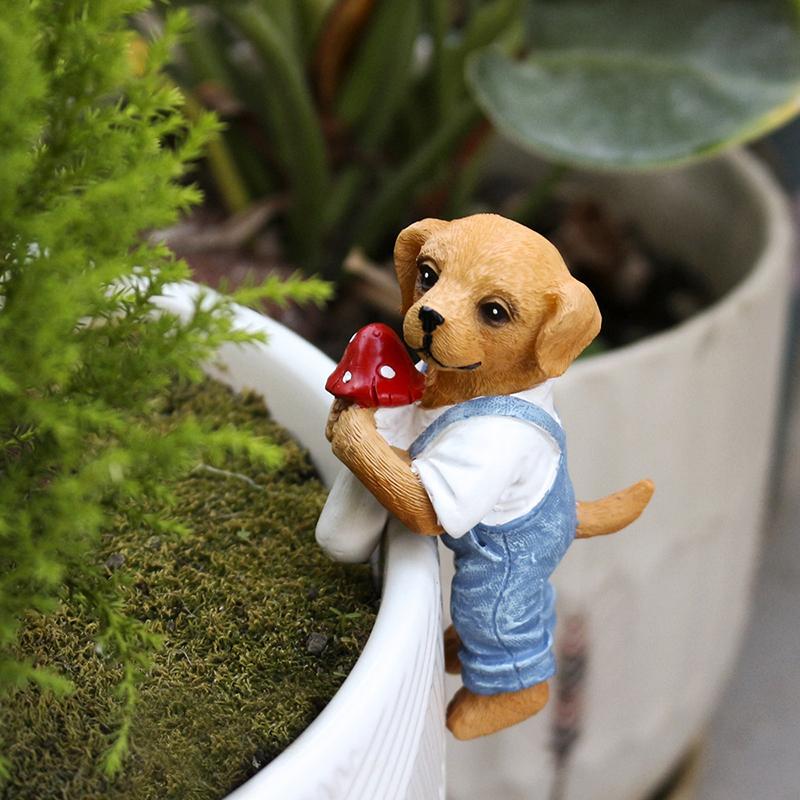 *Cute Hanging Dog Figurine Flo - Bonsai Garden Ornaments บทวิจารณ์และราคา