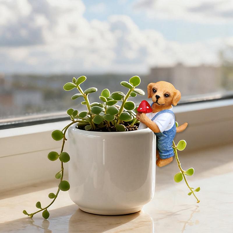 *Cute Hanging Dog Figurine Flo - Bonsai Garden Ornaments บทวิจารณ์และราคา
