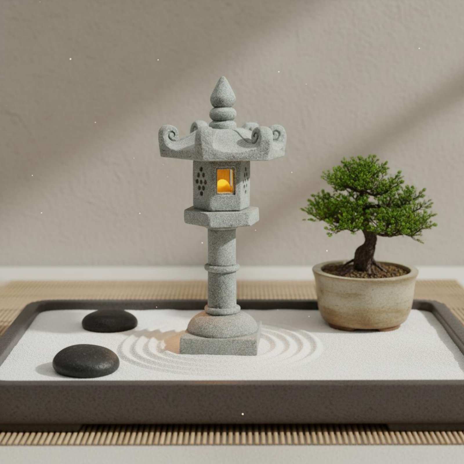 Miniature Stone Lantern Antiqu - Bonsai Garden Ornaments บทวิจารณ์และราคา