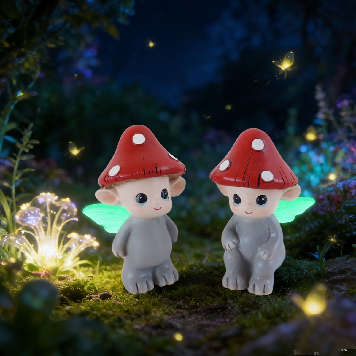 2-PCS Fluorescent Wings Mushro - Bonsai Garden Ornaments บทวิจารณ์และราคา