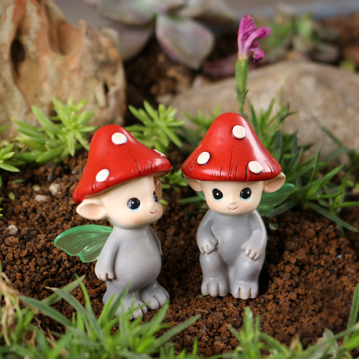 2-PCS Fluorescent Wings Mushro - Bonsai Garden Ornaments บทวิจารณ์และราคา