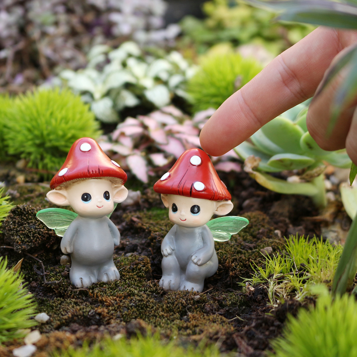 2-PCS Fluorescent Wings Mushro - Bonsai Garden Ornaments บทวิจารณ์และราคา