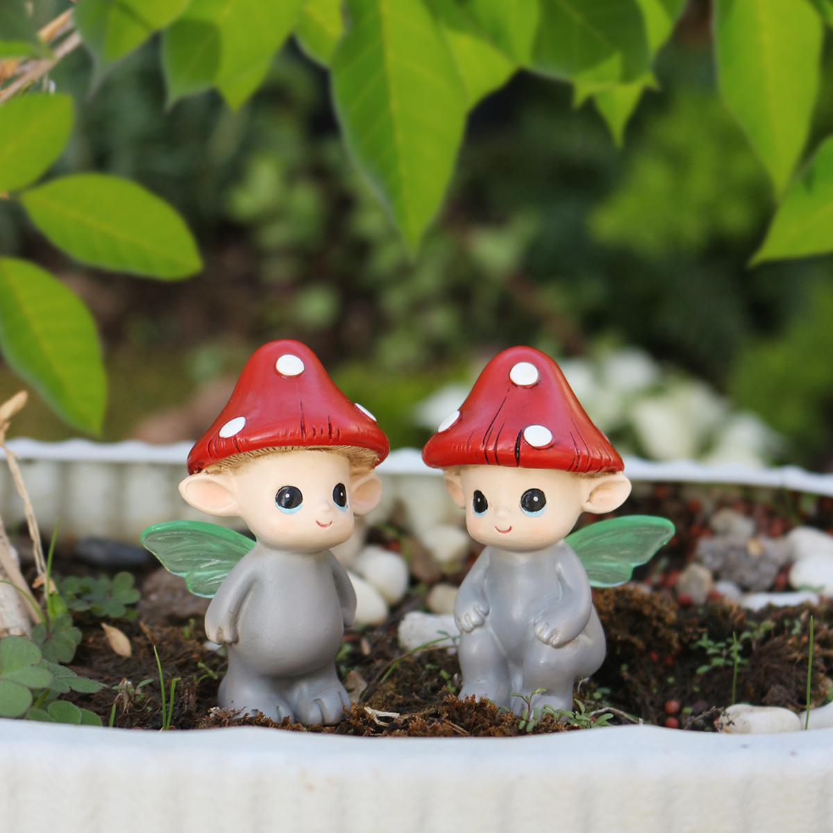 2-PCS Fluorescent Wings Mushro - Bonsai Garden Ornaments บทวิจารณ์และราคา