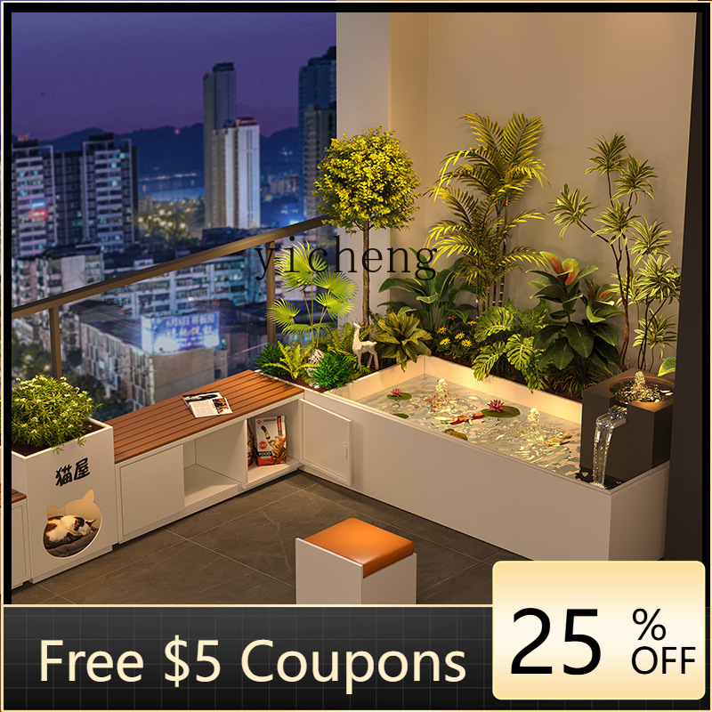 Garden Balcony Flower Box Sitt - Bonsai Garden Fountain บทวิจารณ์และราคา