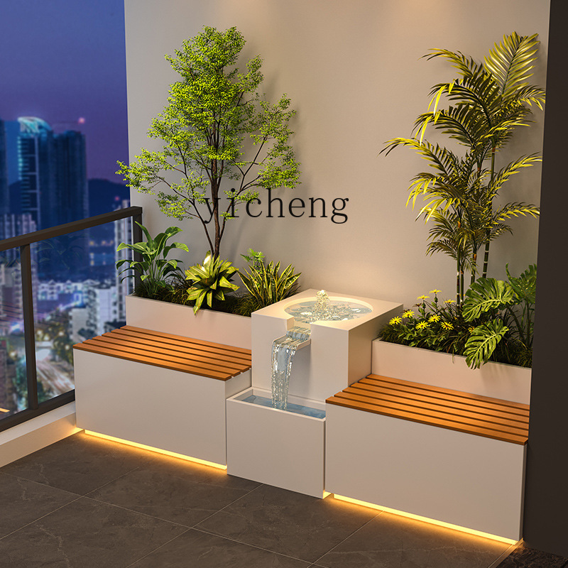 Garden Balcony Flower Box Sitt - Bonsai Garden Fountain บทวิจารณ์และราคา