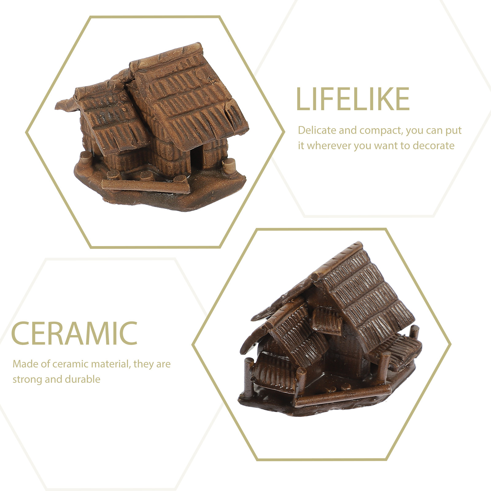 4Pcs Ceramic Tiny House Mini L - Bonsai Garden And Cafe บทวิจารณ์และราคา