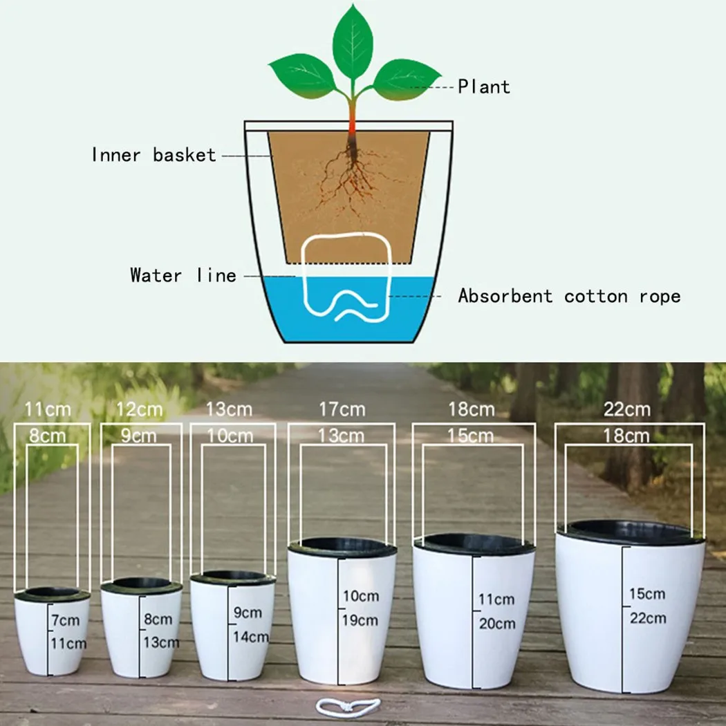 Lazy Flower Pot Self-Watering  - Bonsai Garden Nursery บทวิจารณ์และราคา