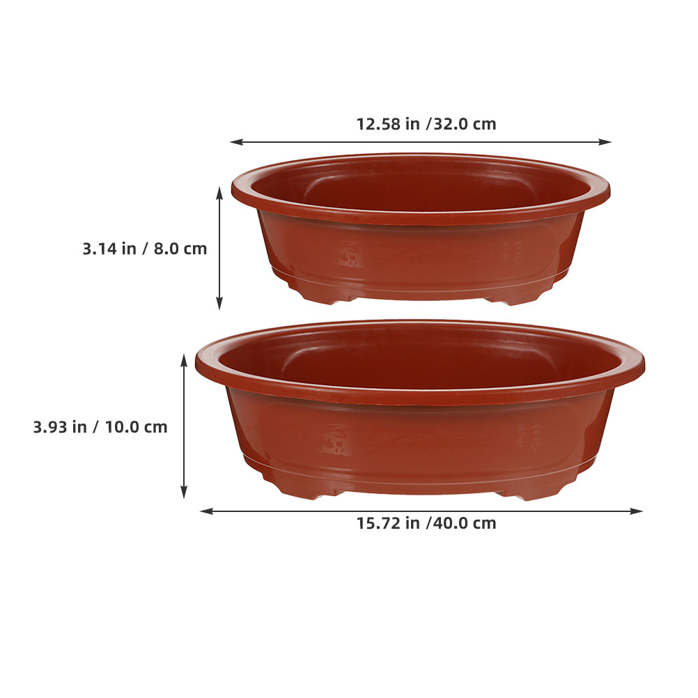2Pcs Oval Shallow Bonsai Plant - Bonsai Garden Nursery บทวิจารณ์และราคา