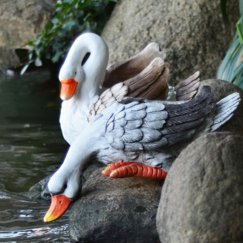 Garden Goose Fountain Statue O - Bonsai Garden Fountain บทวิจารณ์และราคา