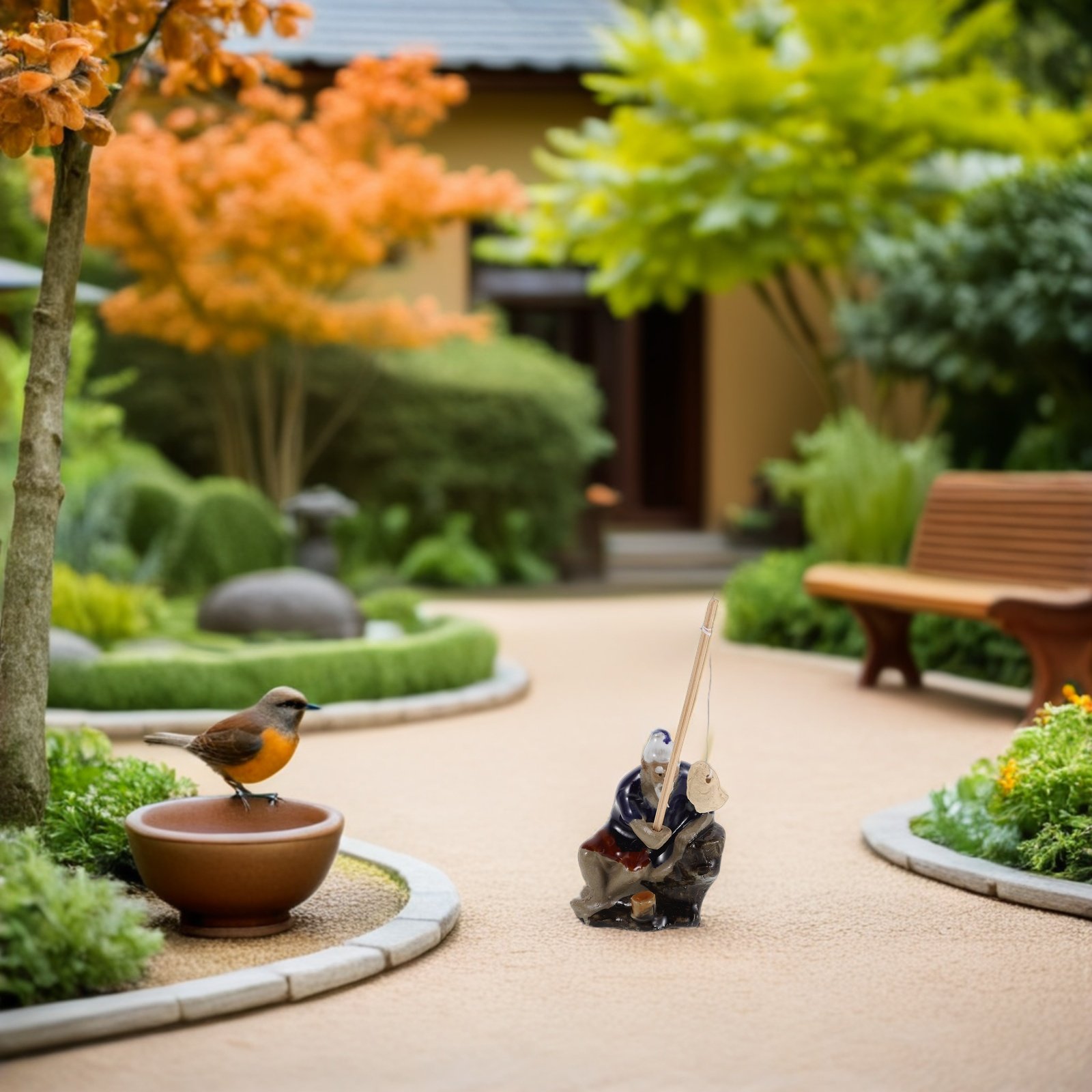 2Pcs Exquisite Chinese Oldman  - Bonsai Garden Fountain บทวิจารณ์และราคา