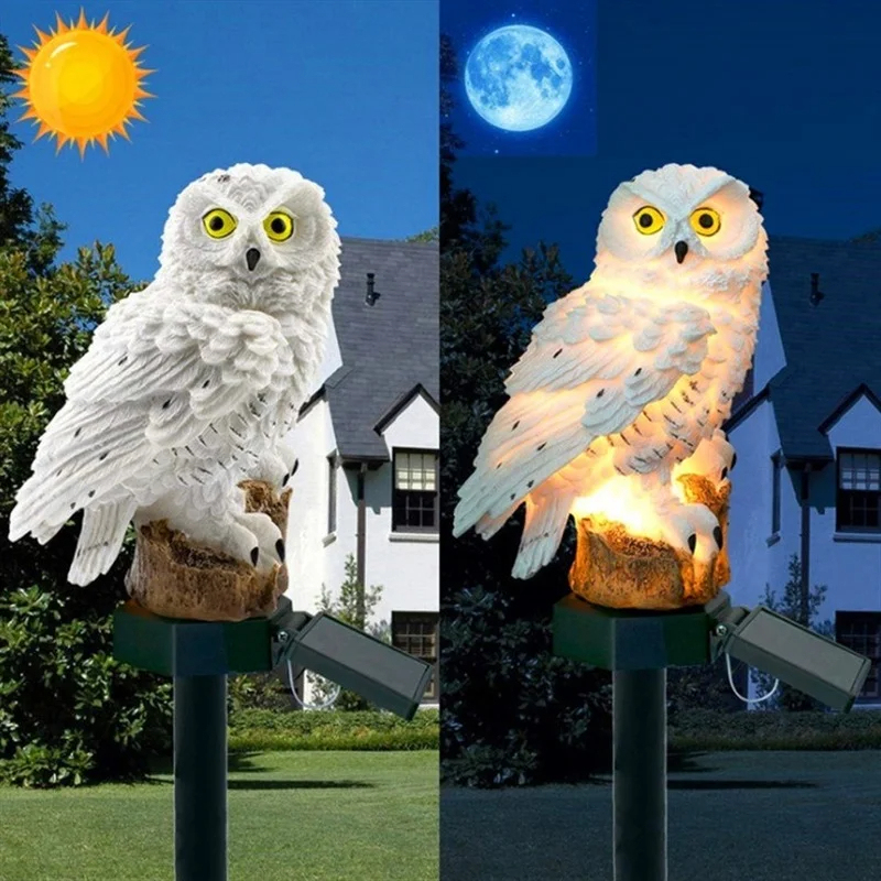 Solar Owl Statue Garden Light  - Bonsai Garden Ornaments บทวิจารณ์และราคา