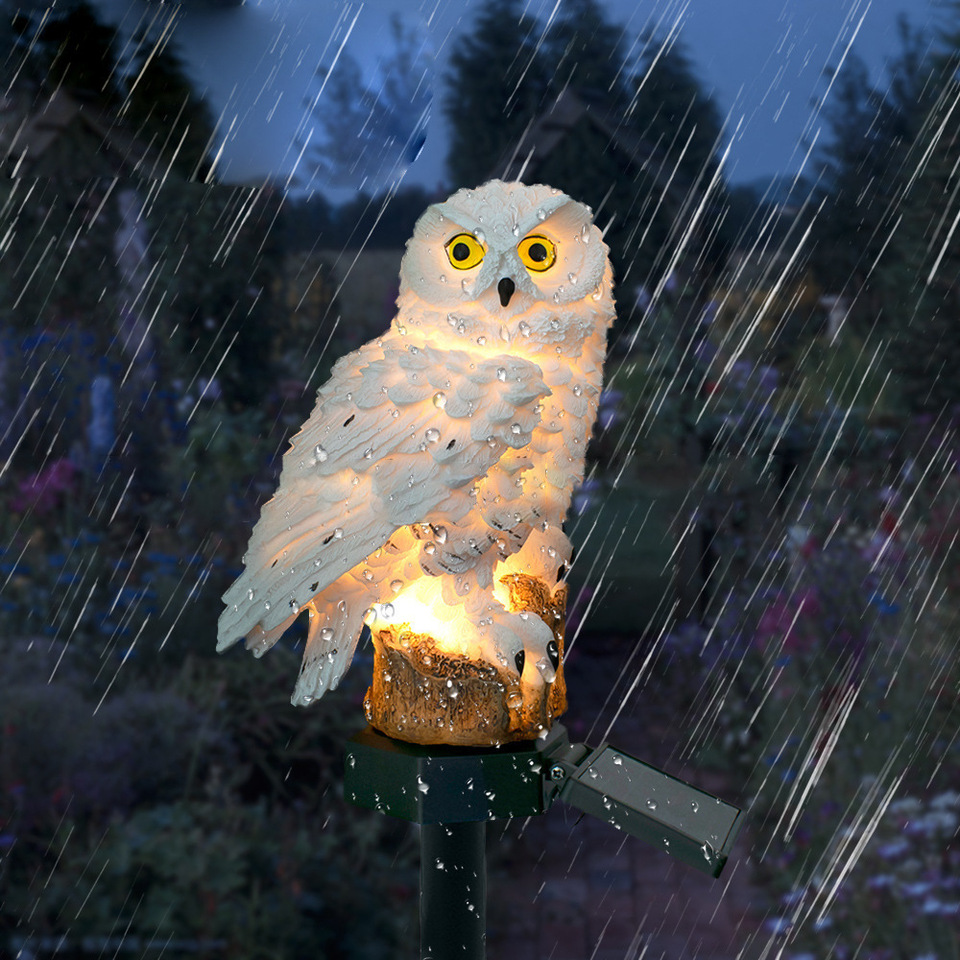 Solar Owl Statue Garden Light  - Bonsai Garden Ornaments บทวิจารณ์และราคา