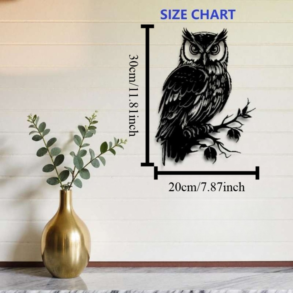 Metal Wall Art Owl Statue 1pc: - Bonsai Garden Ornaments บทวิจารณ์และราคา