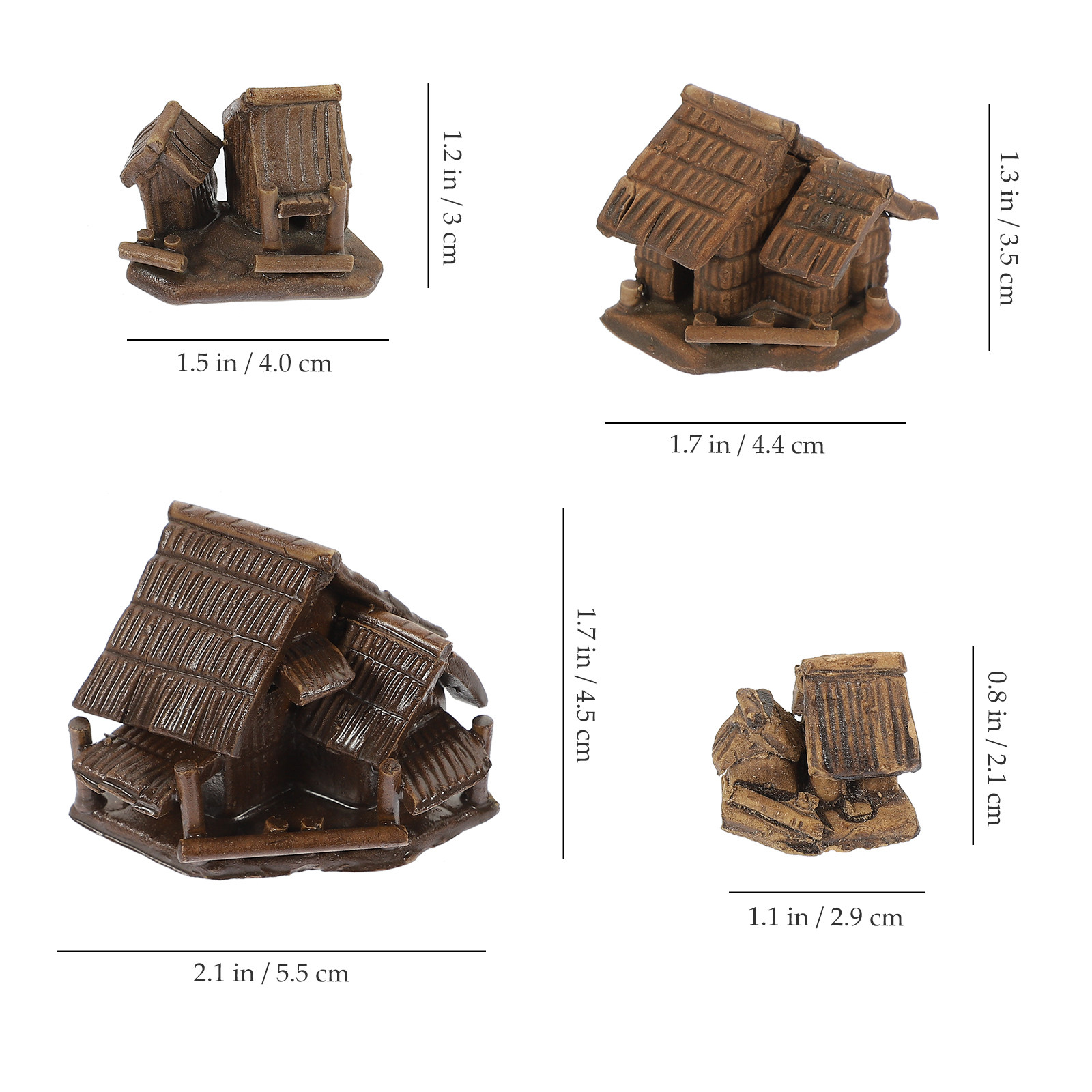 4Pcs Miniature Ceramic House D - Bonsai Garden And Cafe บทวิจารณ์และราคา