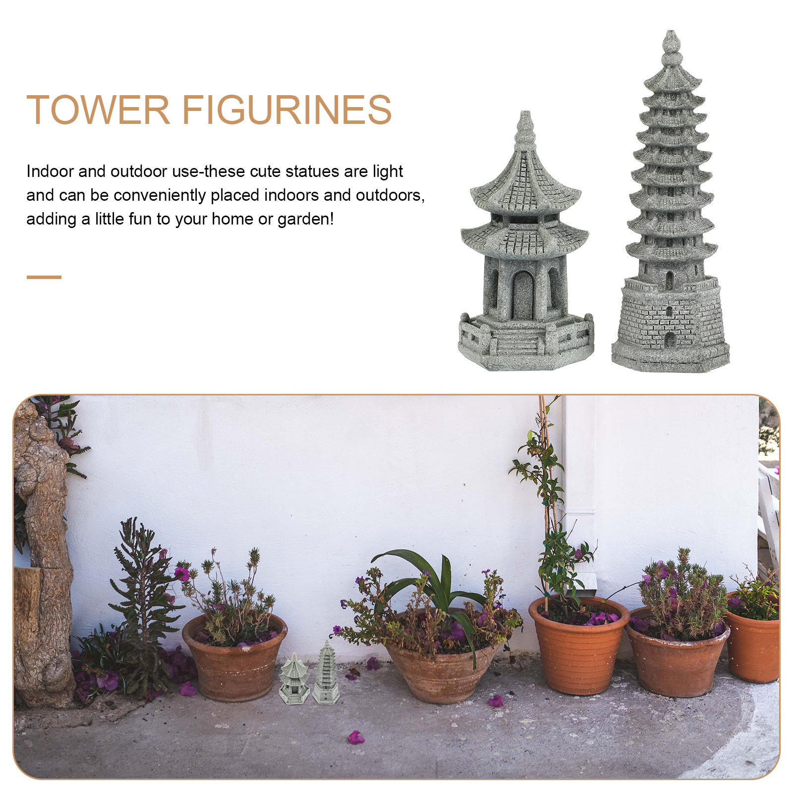 2Pcs Realistic Miniature Tower - Bonsai Garden And Cafe บทวิจารณ์และราคา